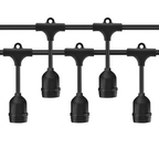 Ghirlanda Luminoasa cu Pendule RFAN, Gradina, Terasa, 10m, 10 Fasung E27, Fara becuri, Negru