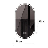 Oglinda Led si Touch cu Functie Dezaburire, 3 Tipuri de Lumina Smack, 80 X 50 cm