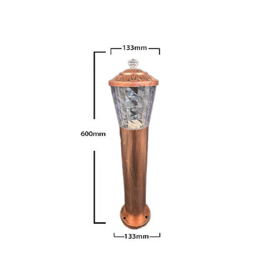 Stalp Iluminat Exterior RFAN, Model E239013, Material Aluminiu, 1 x E27, IP65, Maro