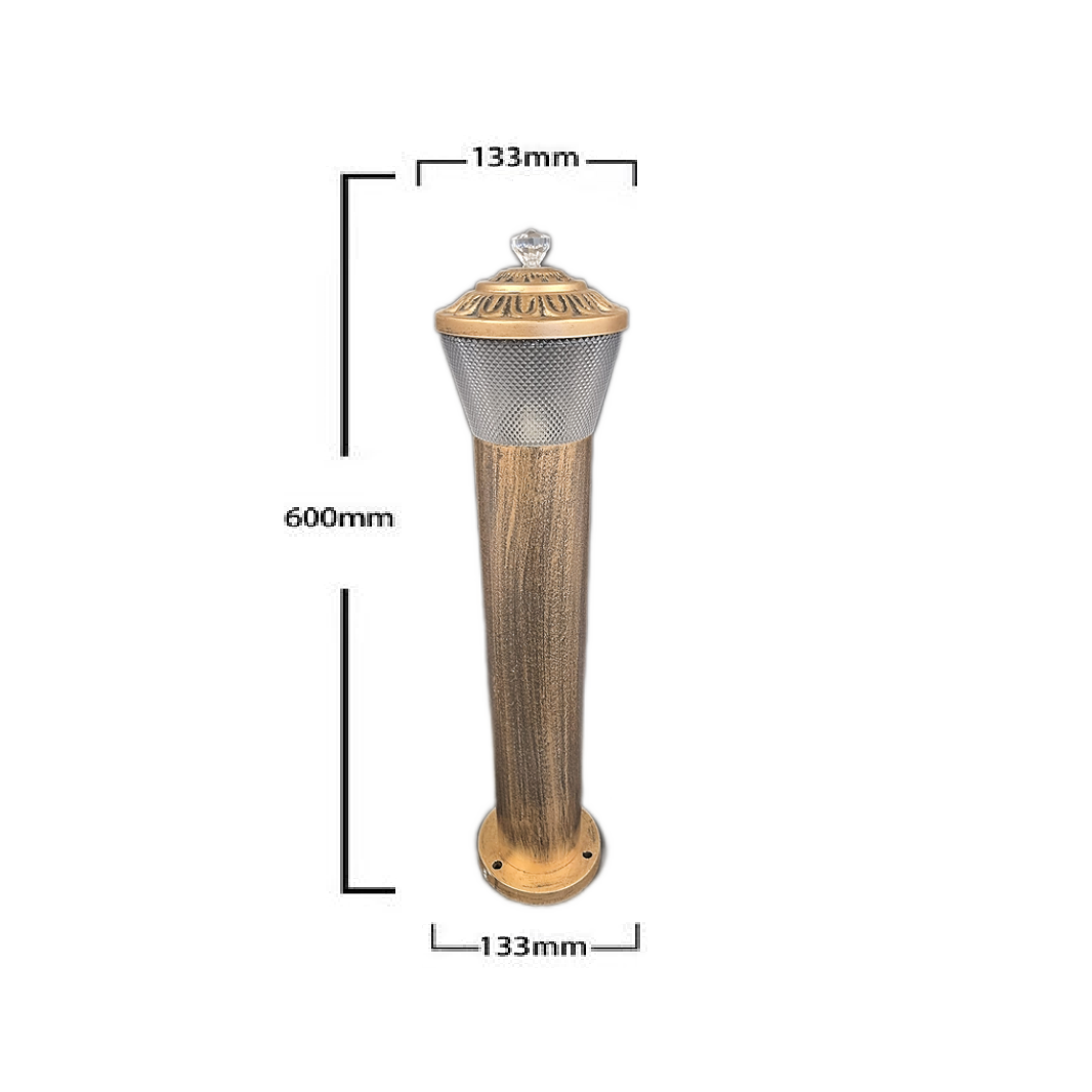 Stalp Iluminat Exterior RFAN, Model E239012, Material Aluminiu, 1 x E27, IP65, Auriu