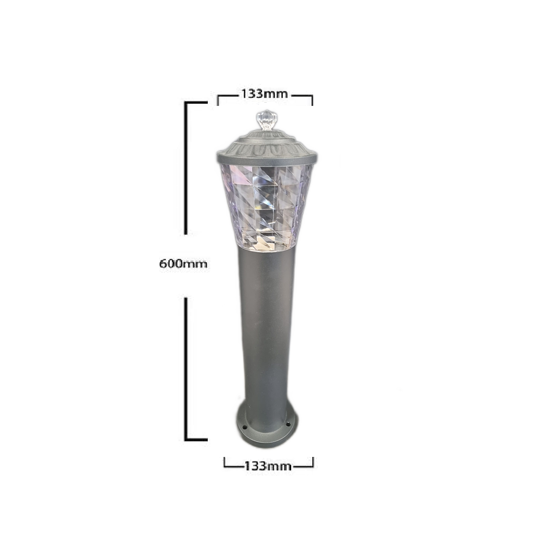 Stalp Iluminat Exterior RFAN, Model E239013, Material Aluminiu, 1 x E27, IP65, Negru