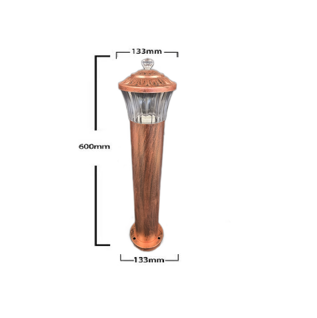 Stalp Iluminat Exterior RFAN, Model E239011, Material Aluminiu, 1 x E27, IP65, Maro