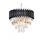 Candelabru RFAN, Model S89001/400, Textura Cristal, Metal, 4 X E27, Negru/Auriu