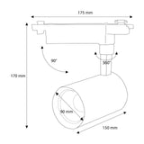 Proiector LED RFAN, Model B72 BK, 30W, 6000K Lumina Rece, 3420lm, Directionabil pe Sina Monofazata, Negru