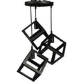 Lustra Pendul RFAN, Model 2182, E27, 3 Pendule, Inaltime Reglabila, Metalica, Negru