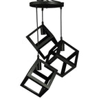 Lustra Pendul RFAN, Model 2182, E27, 3 Pendule, Inaltime Reglabila, Metalica, Negru
