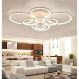 Lustra LED RFAN, Model K38-8, cu Telecomanda, 3 Tipuri de Lumina, Intensitate Reglabila, 250W, Alb