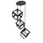 Lustra Pendul RFAN, Model 2182, E27, 3 Pendule, Inaltime Reglabila, Metalica, Negru