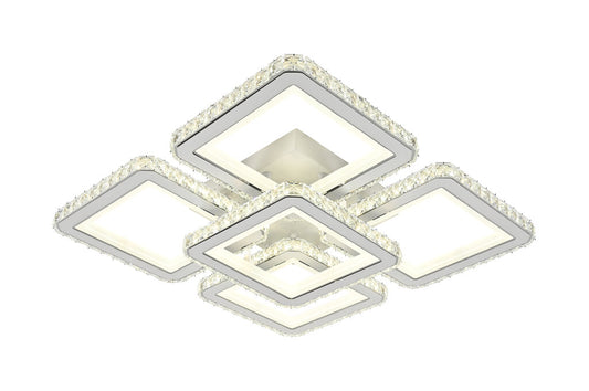 Lustra LED RFAN, Model R9004/4+1, cu Telecomanda, 3 Tipuri de Lumina, Intensitate Reglabila, 240W, Alb
