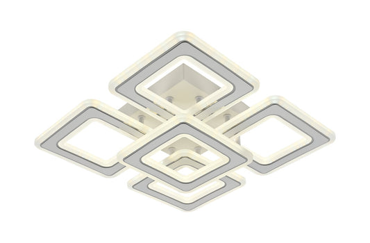 Lustra LED RFAN, Model R9015/4+1, cu Telecomanda, 3 Tipuri de Lumina, Intensitate Reglabila, 150W, Alb