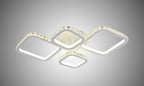 Lustra LED RFAN, Model R9010/2+2, cu Telecomanda, 3 Tipuri de Lumina, Intensitate Reglabila, 152W, Alb