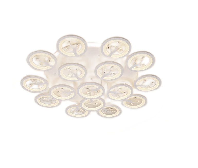 Lustra LED RFAN, Model K27/16, cu Telecomanda, 3 Tipuri de Lumina, Intensitate Reglabila, 280W, Alb