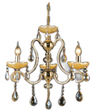 Candelabru RFAN, Model 666-3, cu Margele Tip Cristal, Metal, 3 x E14, Auriu